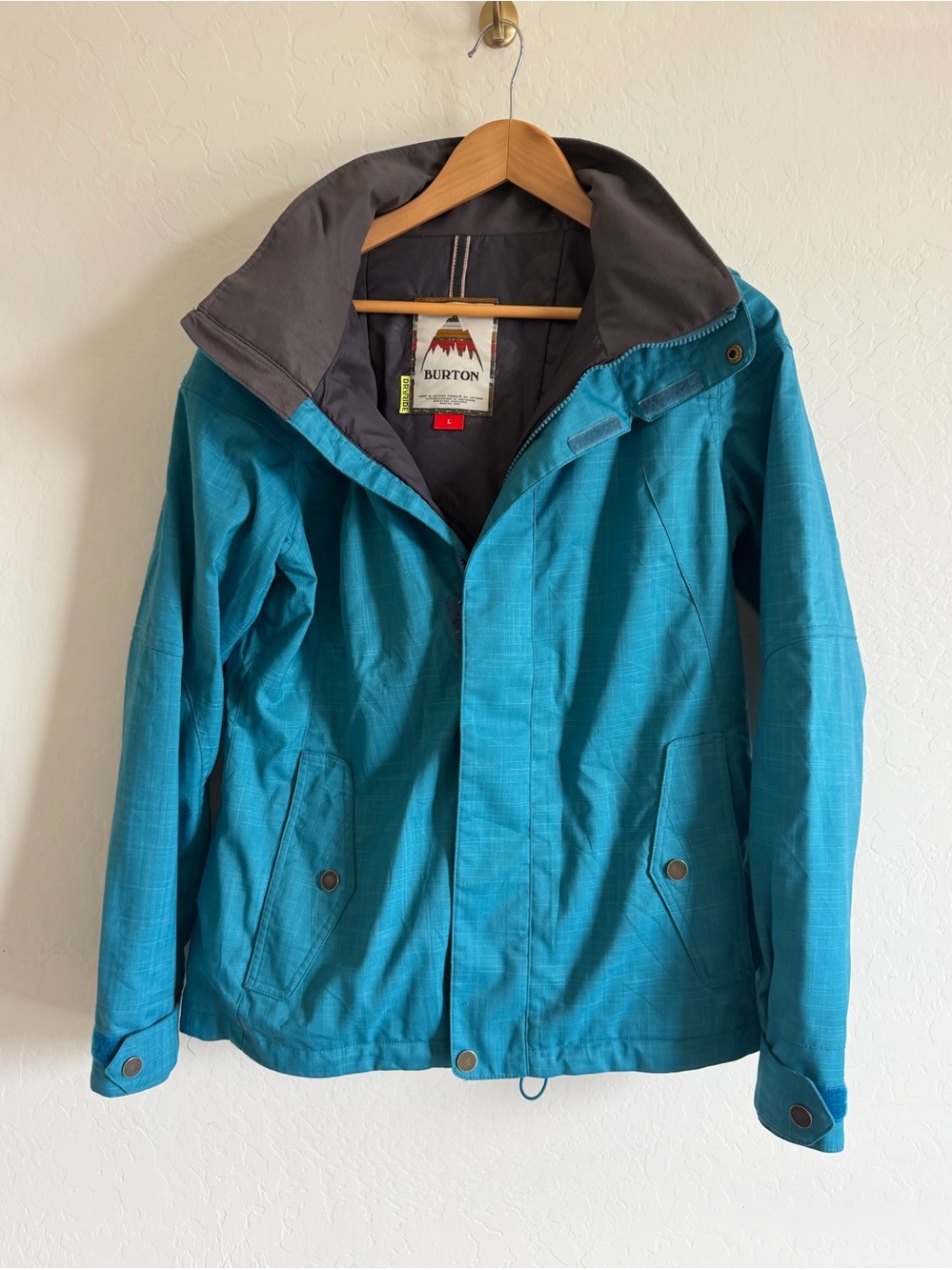 Burton DRYRIDE Teal Blue Hooded Snowboard Ski Jacket - Women's Size Large